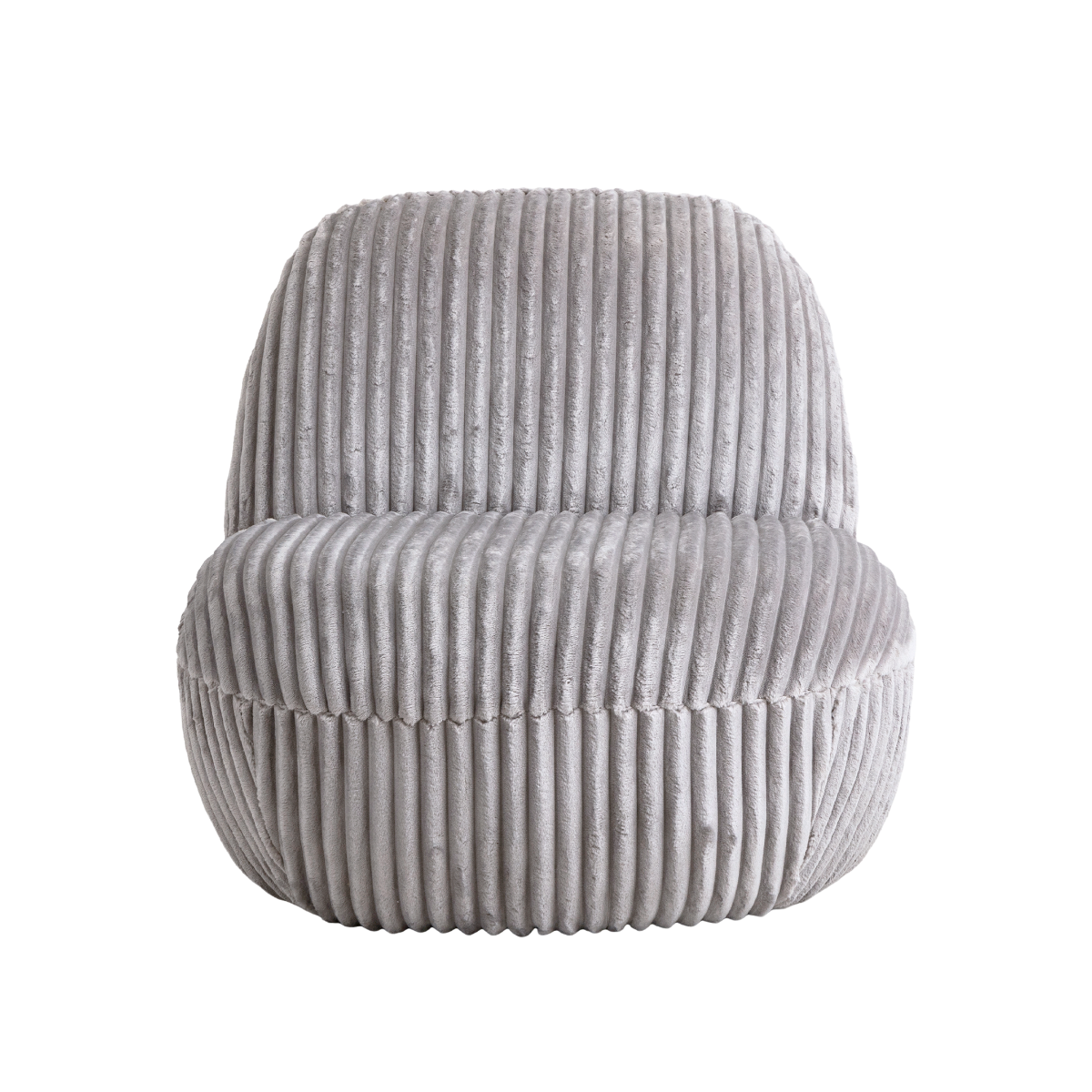 Fauteuil confort en velours côtelé gris Johanna