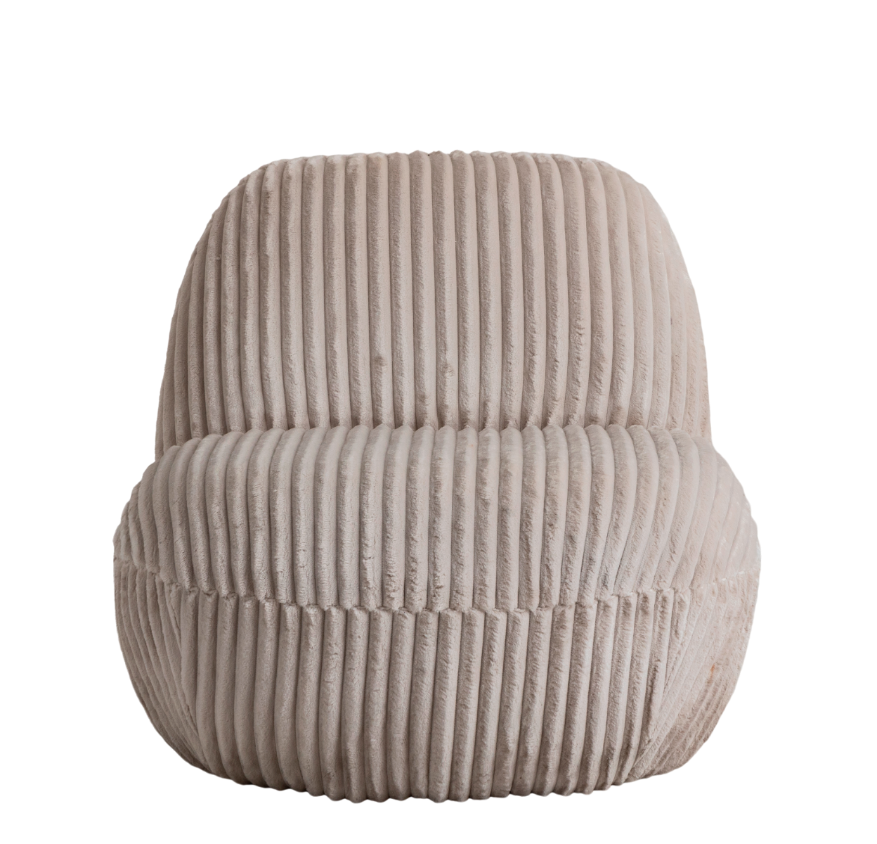 Fauteuil confort en velours côtelé beige écru Soléa