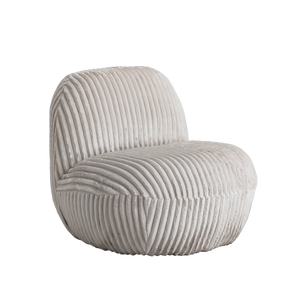 Fauteuil confort en velours côtelé beige écru Johanna