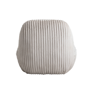 Fauteuil confort en velours côtelé beige écru Johanna