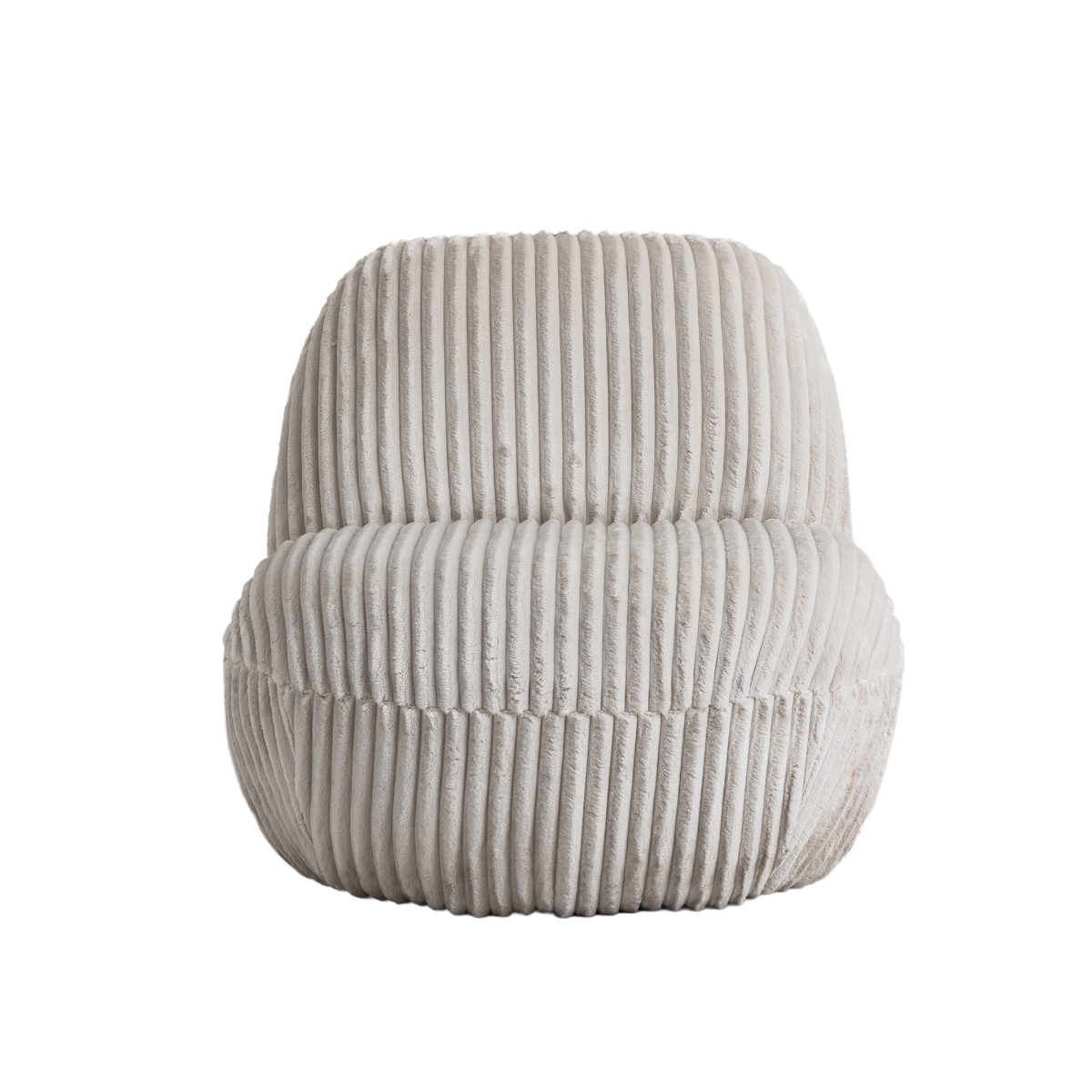 Fauteuil confort en velours côtelé beige écru Johanna