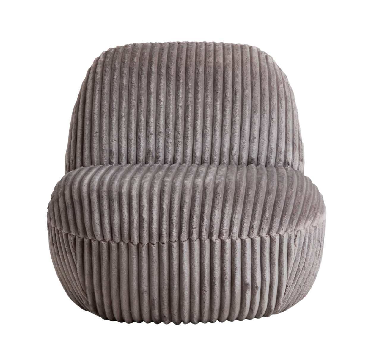 Fauteuil confort en velours côtelé gris Soléa